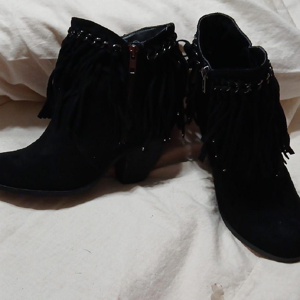 Not Rated Black Perforated Ankle Booties